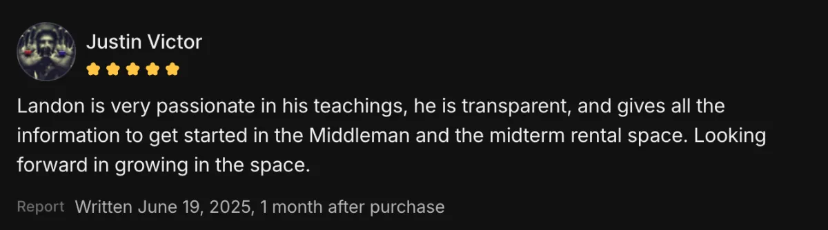 Justin Victor, 5-star review